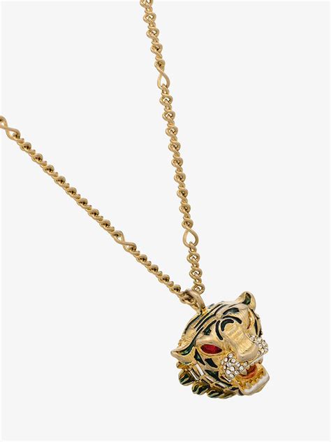 gucci men's necklace gold|gucci tiger necklace.